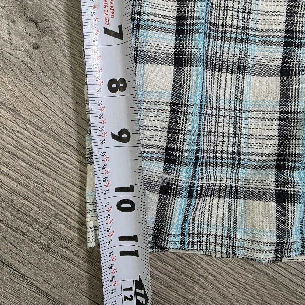 Champs Sports Men's 36 Plaid Cargo Shorts White Black Blue NWT‎